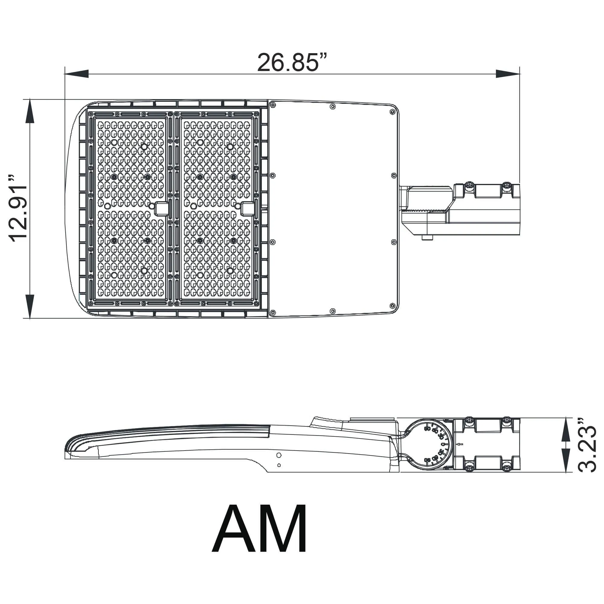 300W LED Parking Lot Light - Split Fit Mount - 42,000lm - 100/277VAC Shorting Cap - 5000K - DLC 5.1