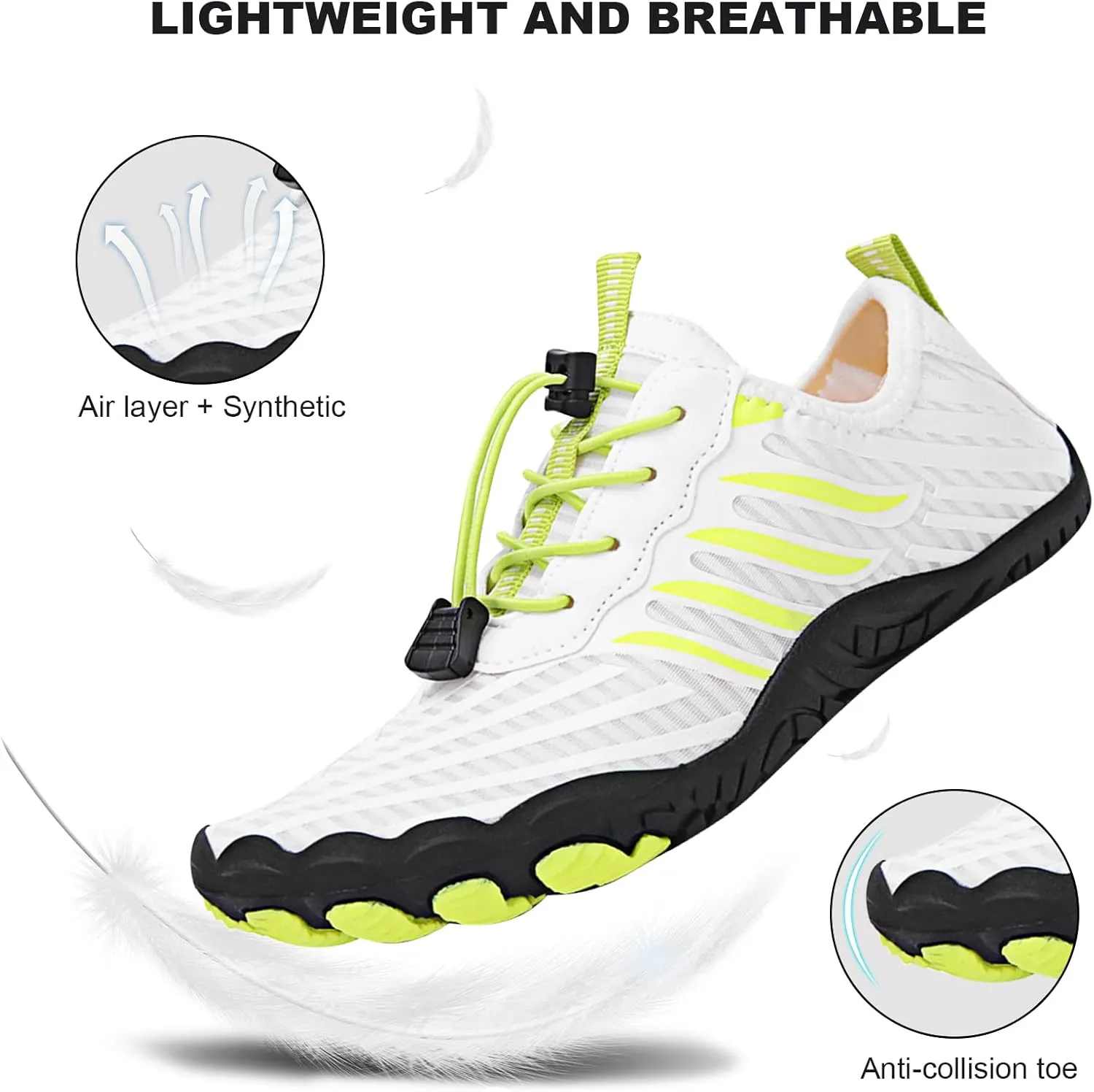 Hike Barefoot Water Shoes, Grounded Footwear Pro Barefoot Shoes Women Men, Non-Slip Athletic Hiking Trail Running Shoe, Breathable Zero Drop Water Shoe Wide Toe Box