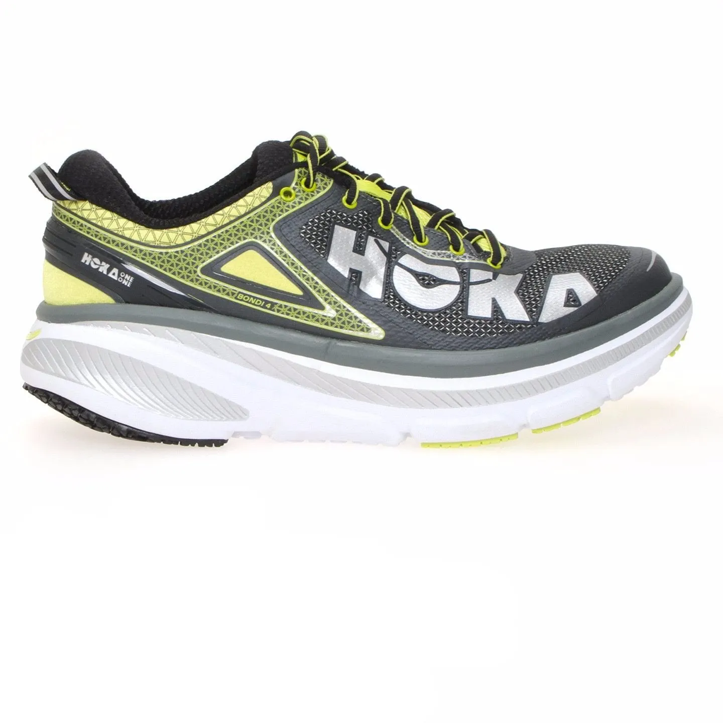 Hoka One One Bondi 4 Grey / Acid Running Shoes