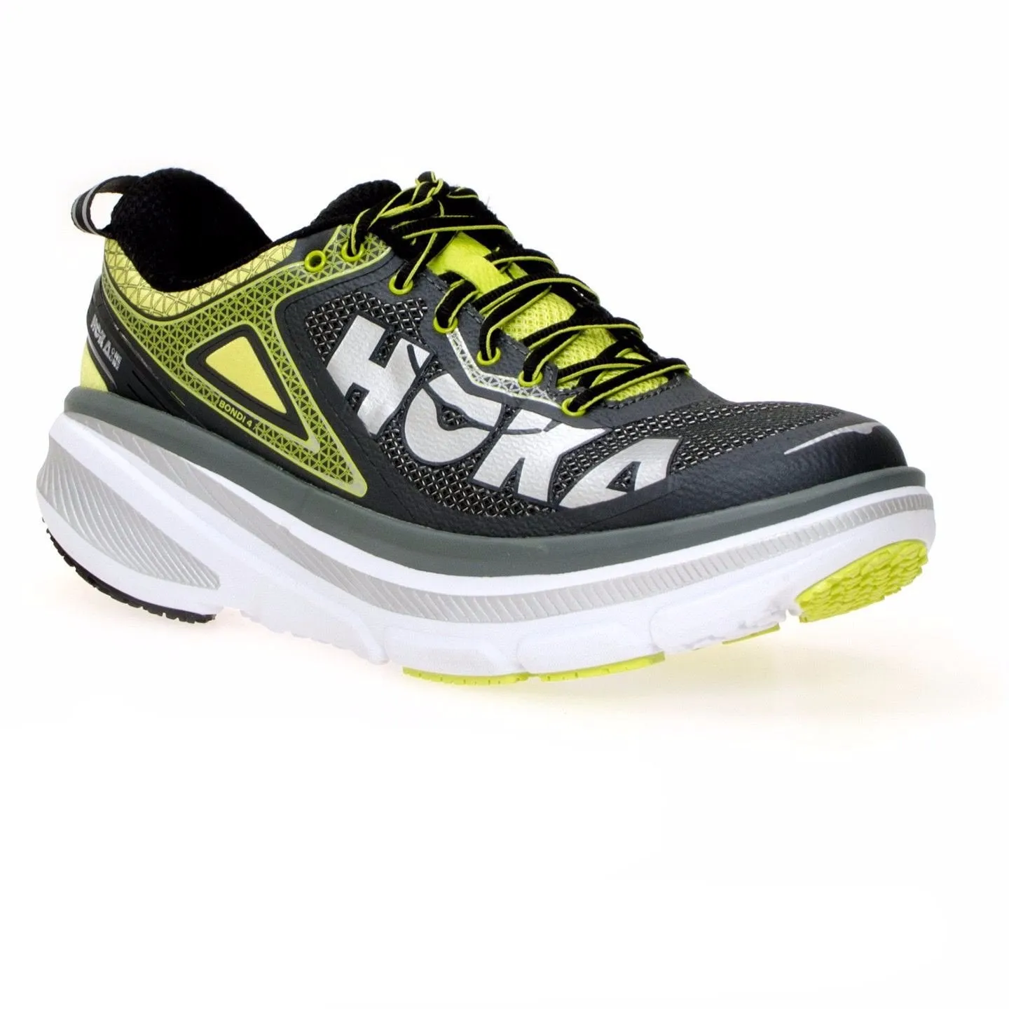 Hoka One One Bondi 4 Grey / Acid Running Shoes