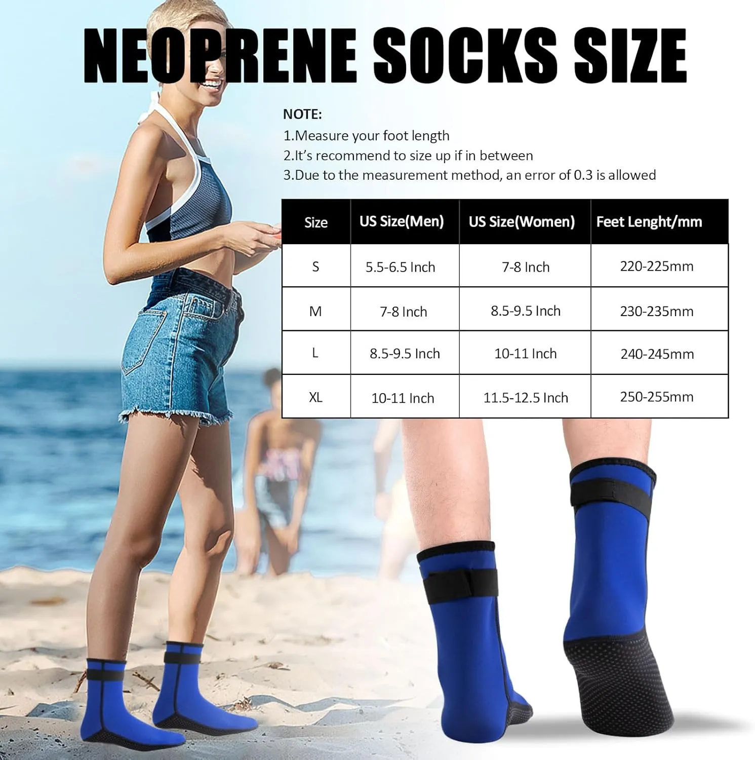 Neoprene Socks Women Water Socks Men Kids,Sand Soccer Socks Beach Socks,Dive Socks,Fin Diving Boots
