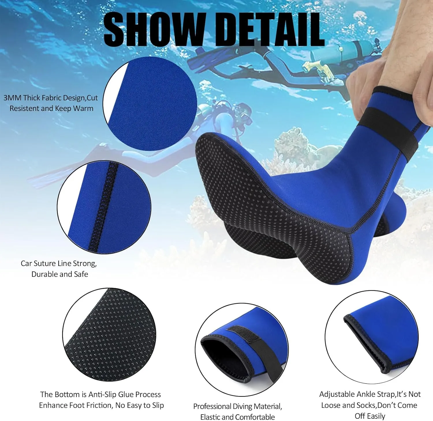 Neoprene Socks Women Water Socks Men Kids,Sand Soccer Socks Beach Socks,Dive Socks,Fin Diving Boots