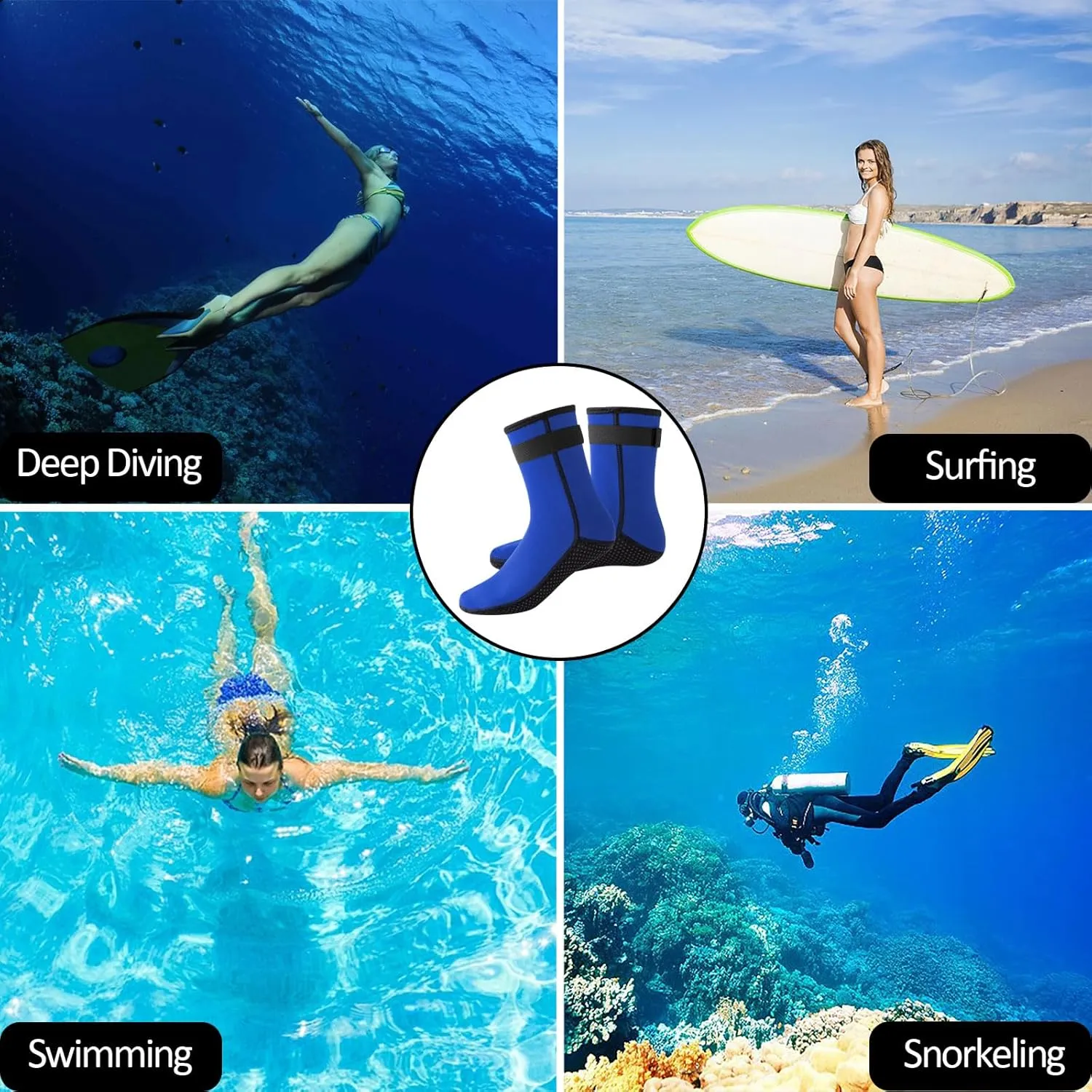 Neoprene Socks Women Water Socks Men Kids,Sand Soccer Socks Beach Socks,Dive Socks,Fin Diving Boots