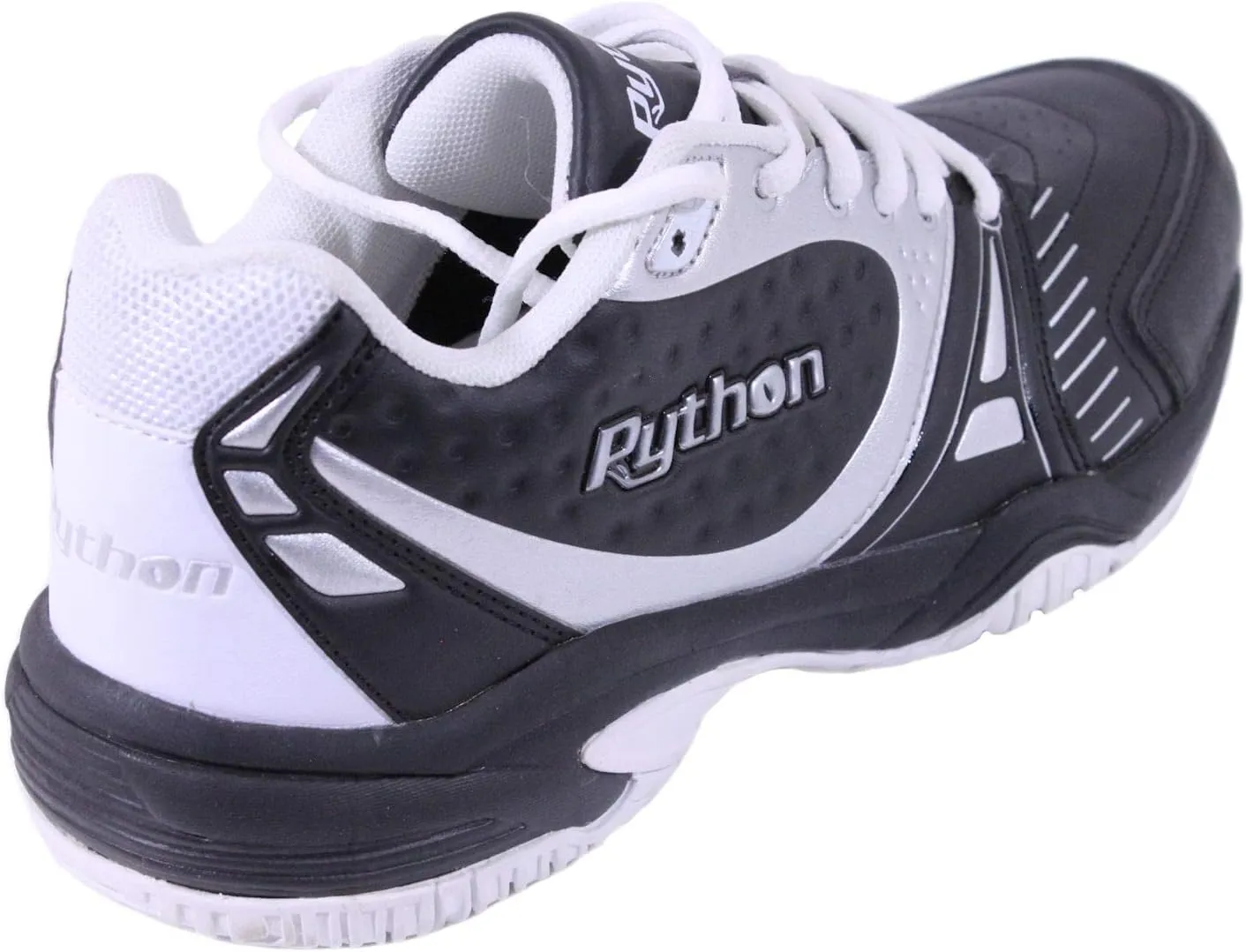 Python Deluxe Indoor Court Shoes (Racquetball, Squash, Badminton, Indoor Pickleball, Volleyball) (Low & Mid) (Black & White Colors) (Non-Slip) (Non-Marking)