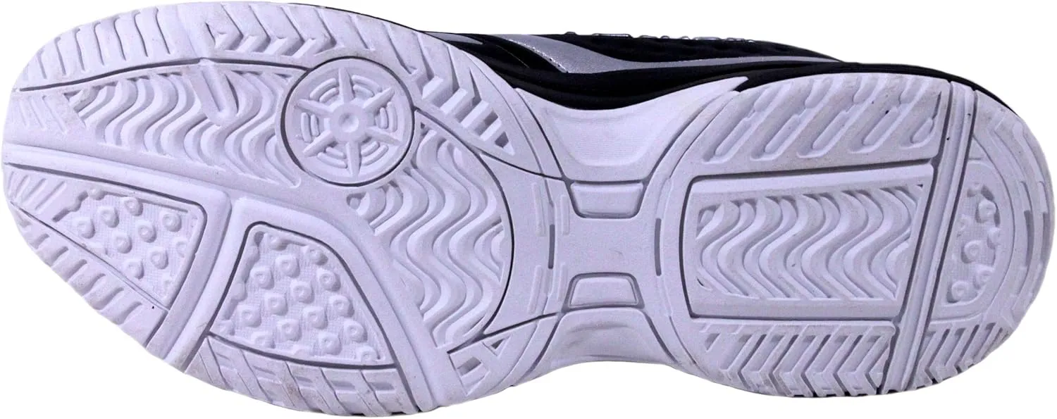 Python Deluxe Indoor Court Shoes (Racquetball, Squash, Badminton, Indoor Pickleball, Volleyball) (Low & Mid) (Black & White Colors) (Non-Slip) (Non-Marking)