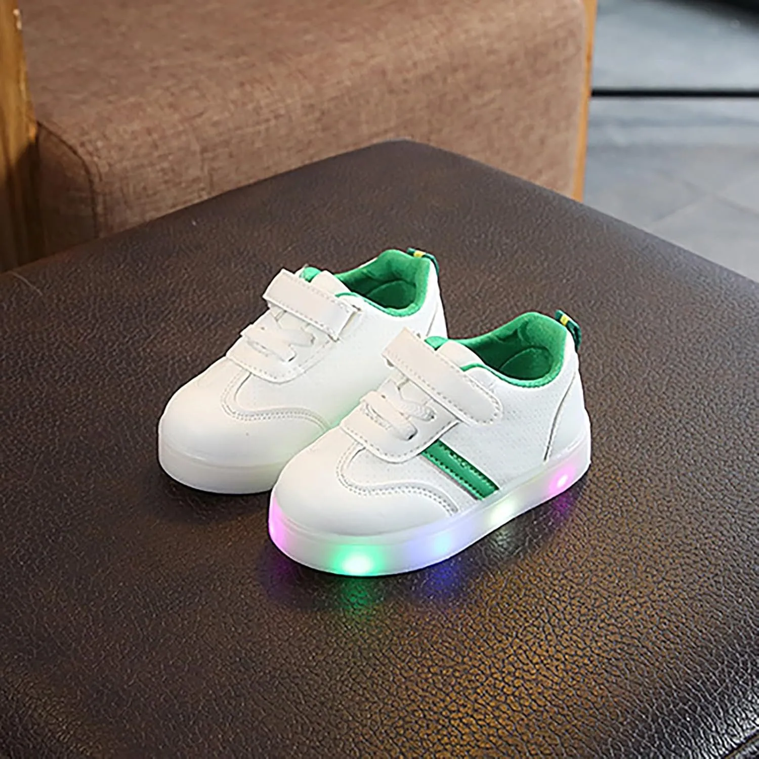 Toddler Baby LED Light Shoes Little Boys Girls Non Slip Walking Sneakers Kids Casual Breathable Board Shoes