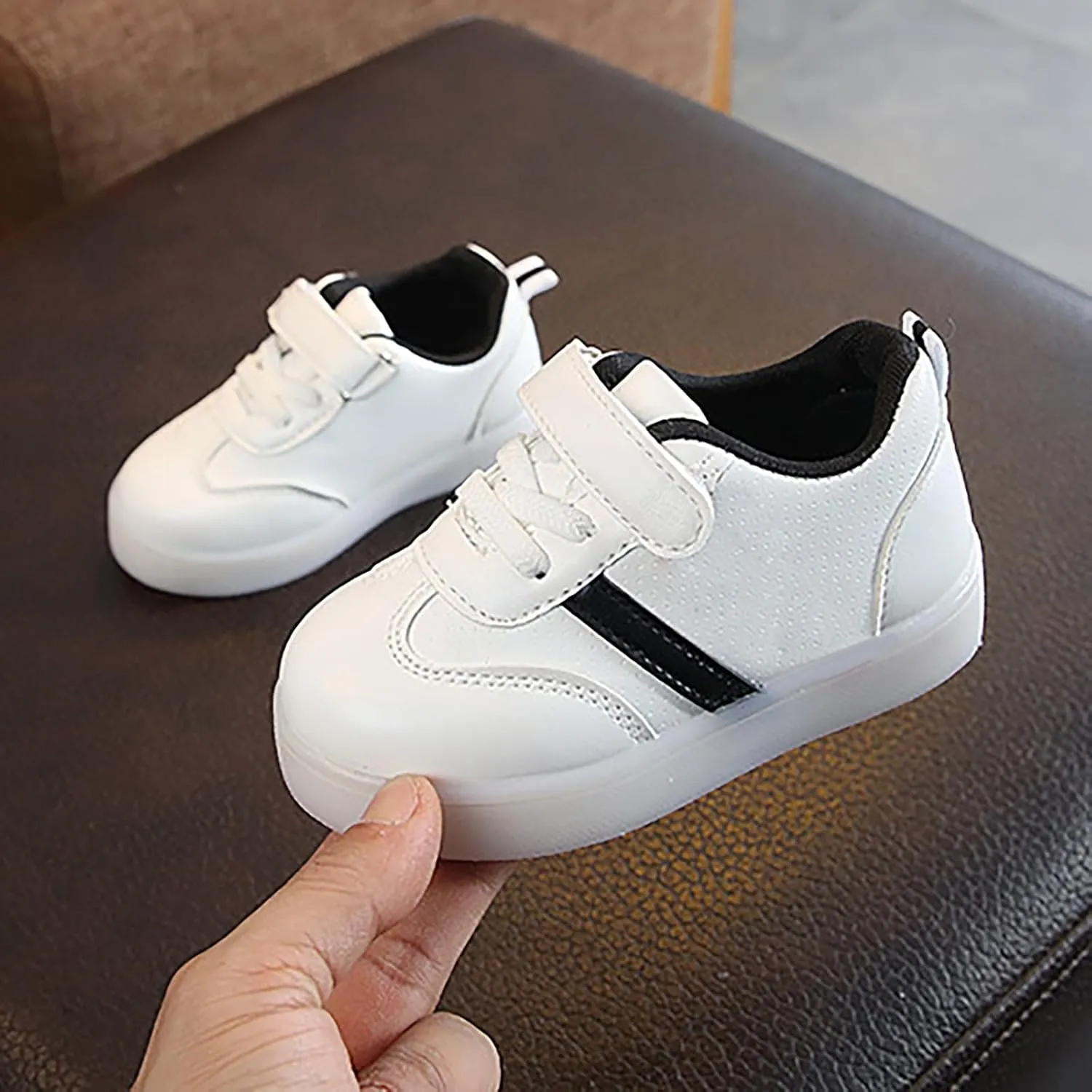 Toddler Baby LED Light Shoes Little Boys Girls Non Slip Walking Sneakers Kids Casual Breathable Board Shoes