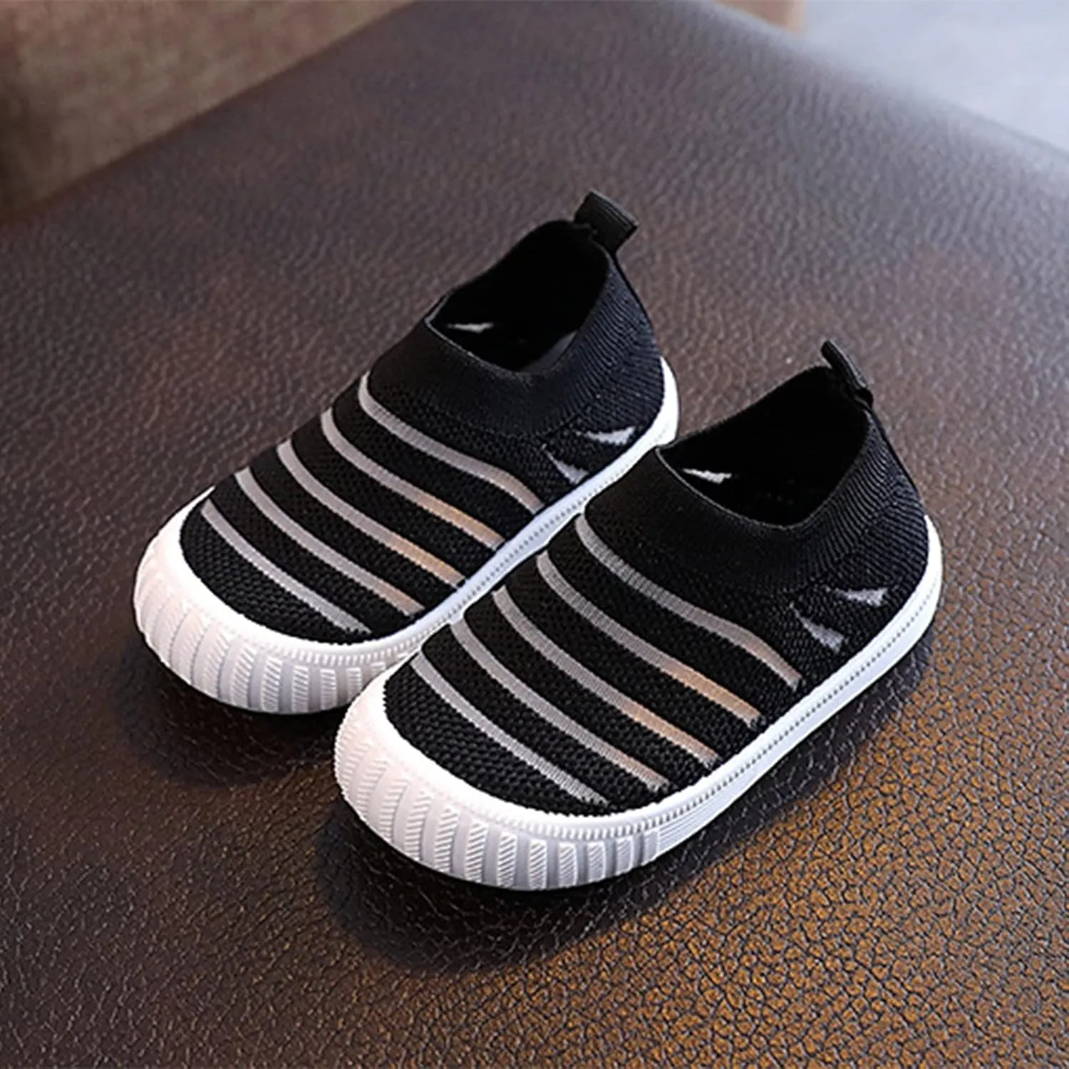 Toddler Shoes Autumn Winter Girls Flying Woven Mesh Breathable Comfortable Flat Casual Cute Rubber Sole Shoes