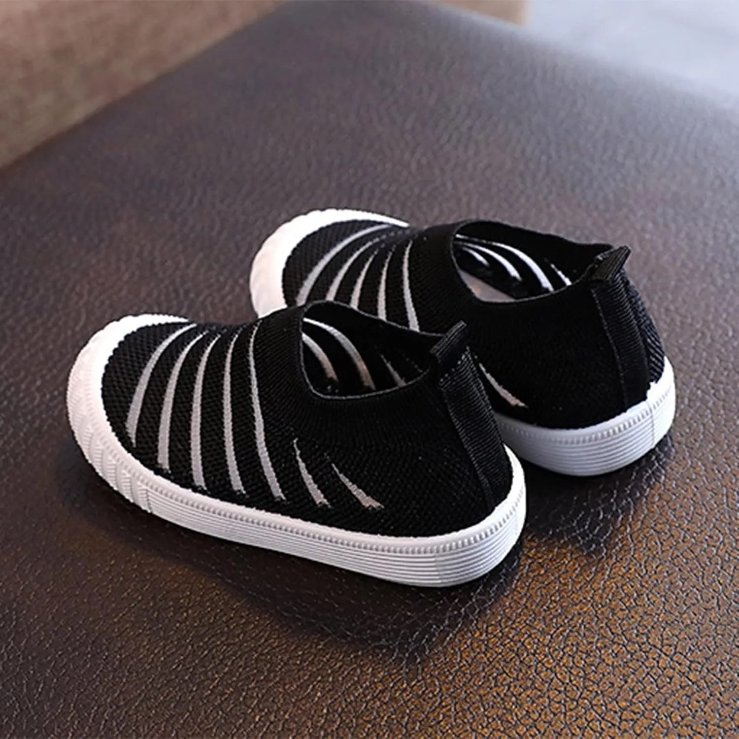 Toddler Shoes Autumn Winter Girls Flying Woven Mesh Breathable Comfortable Flat Casual Cute Rubber Sole Shoes